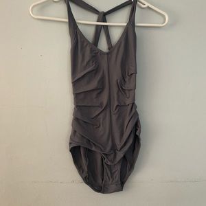 grey dance leotard